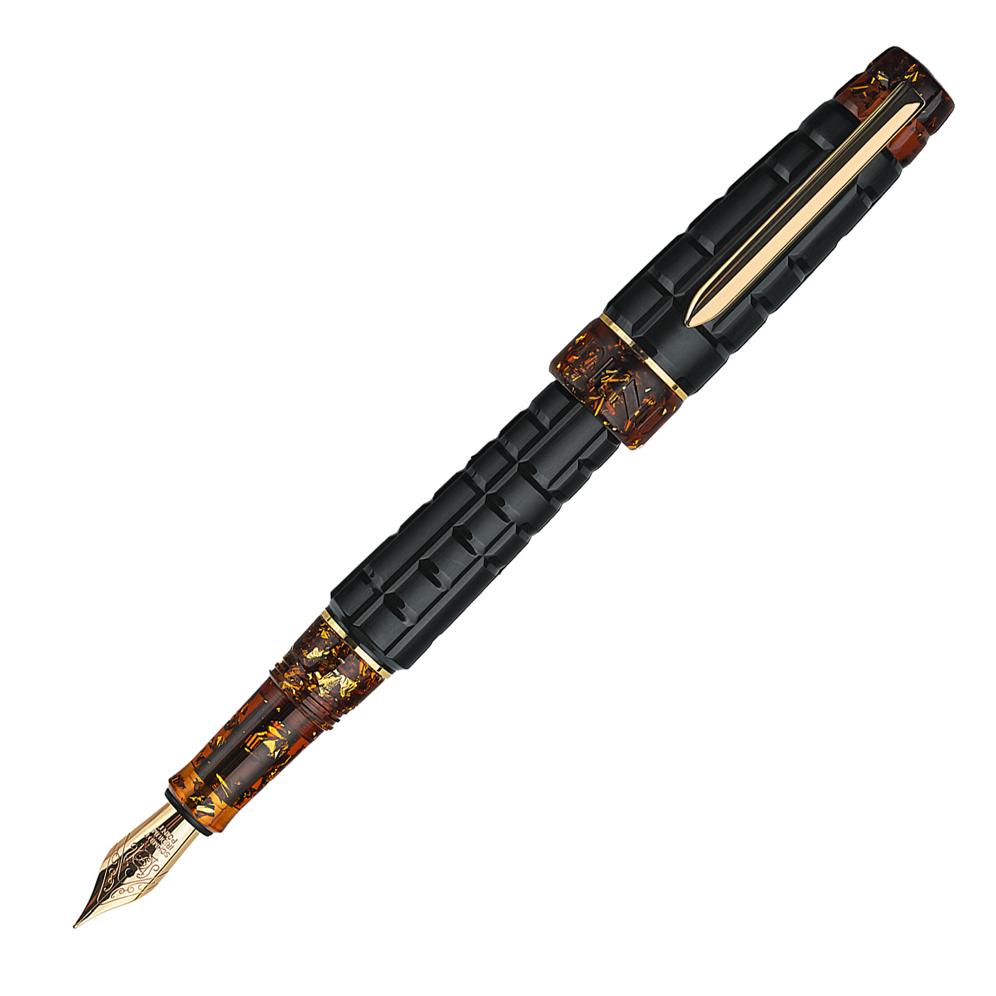 Benu Tessera Fountain Pen Black Amber