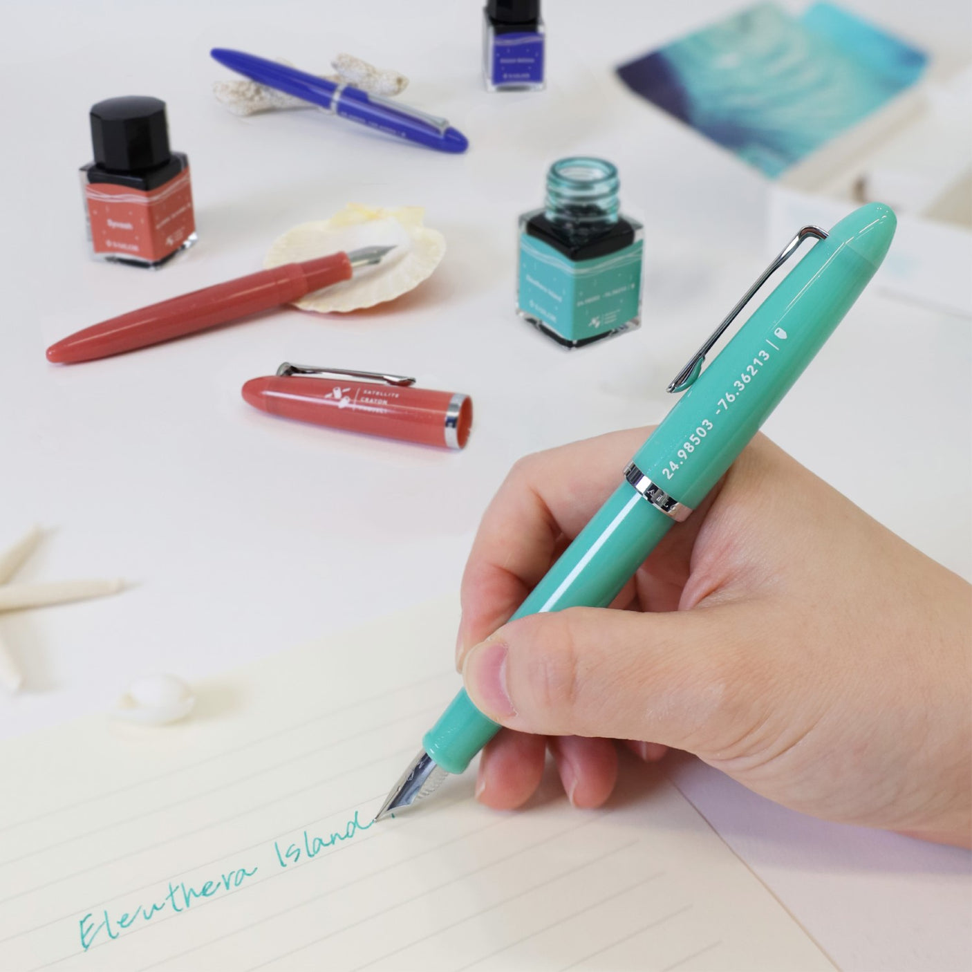 Sailor 1911 Profit Junior Medium Fine Fountain Pen with 10ml Ink Eluthera Island