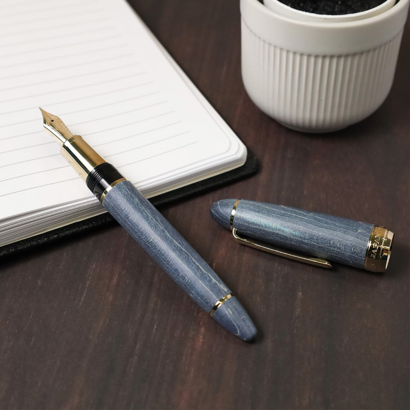 Sailor 1911 Large Fountain Pen Hard Maple Limited Edition Indigo Medium Fine