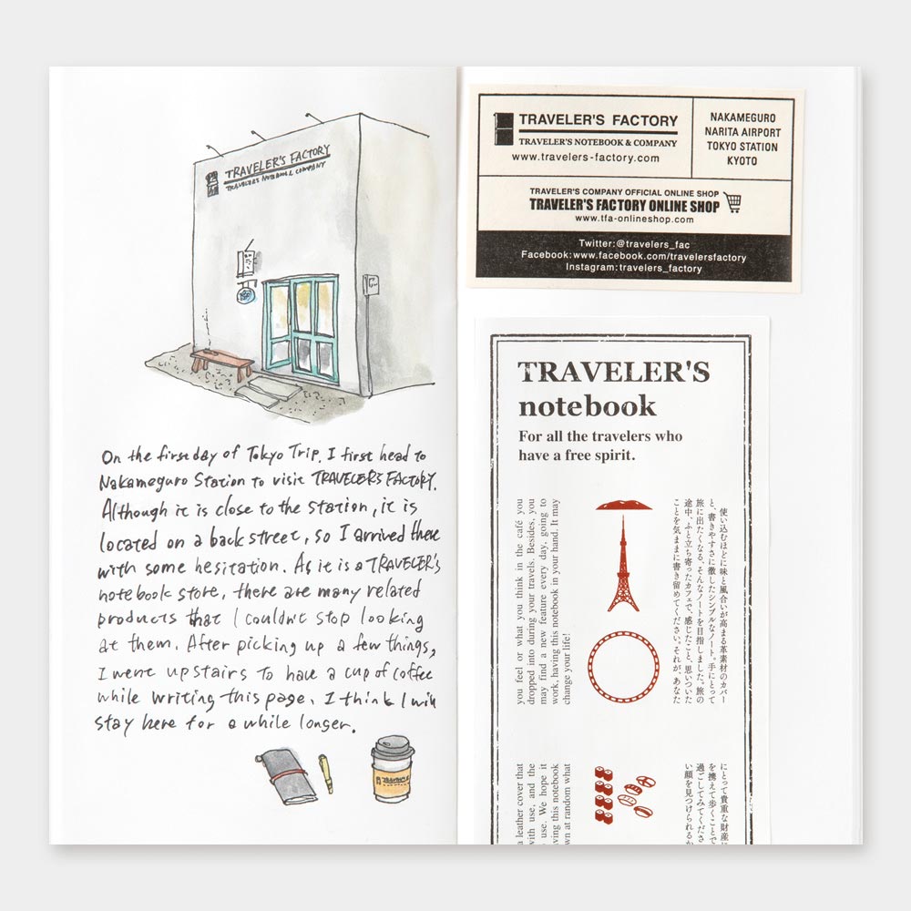 TRAVELER'S COMPANY Traveler's Notebook Tokyo Refill Blank