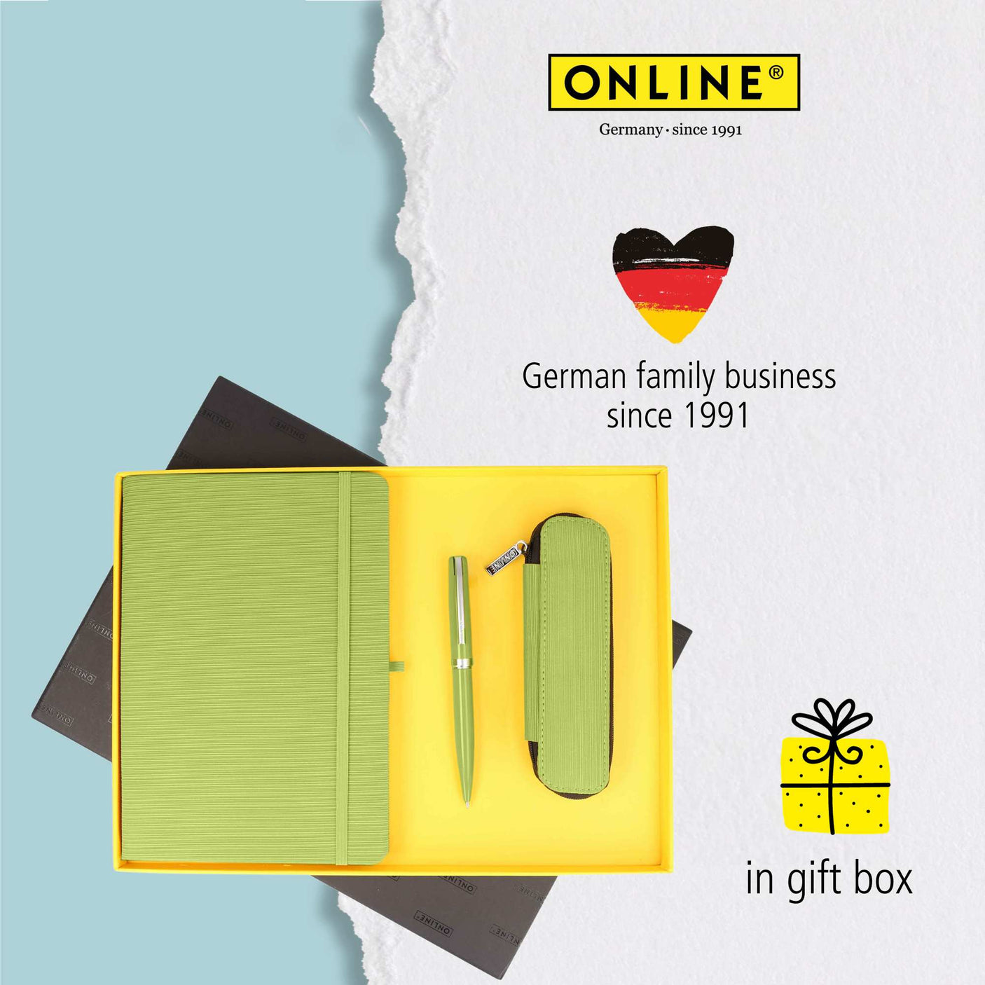 ONLINE Eleganza Notebook Ballpoint and Case Writing Set Green