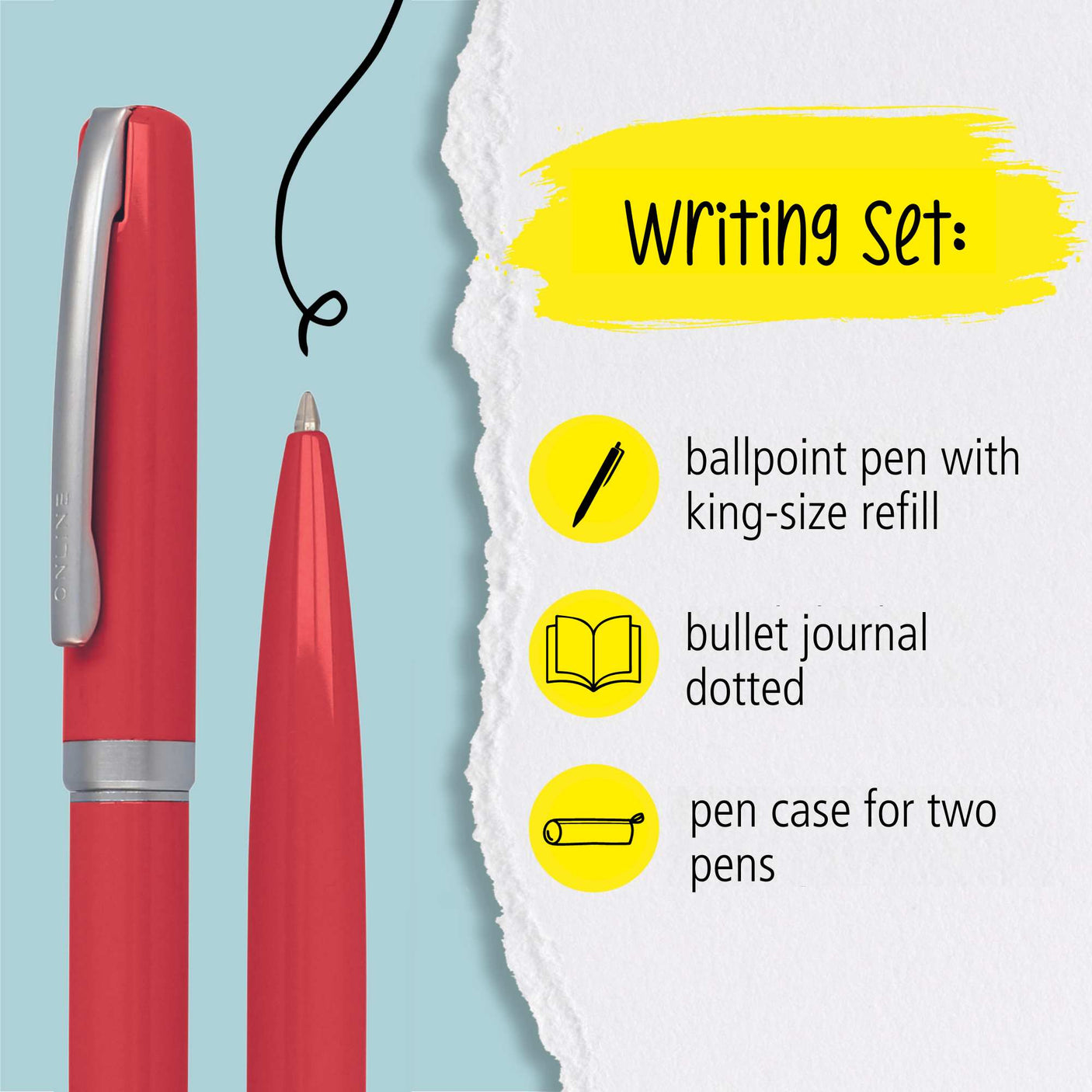 ONLINE Eleganza Notebook Ballpoint and Case Writing Set Red
