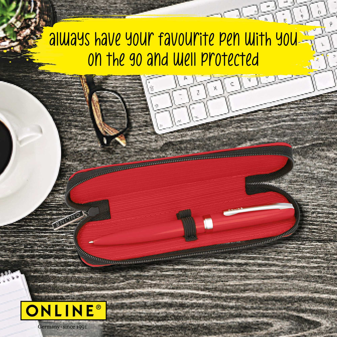 ONLINE Eleganza Notebook Ballpoint and Case Writing Set Red