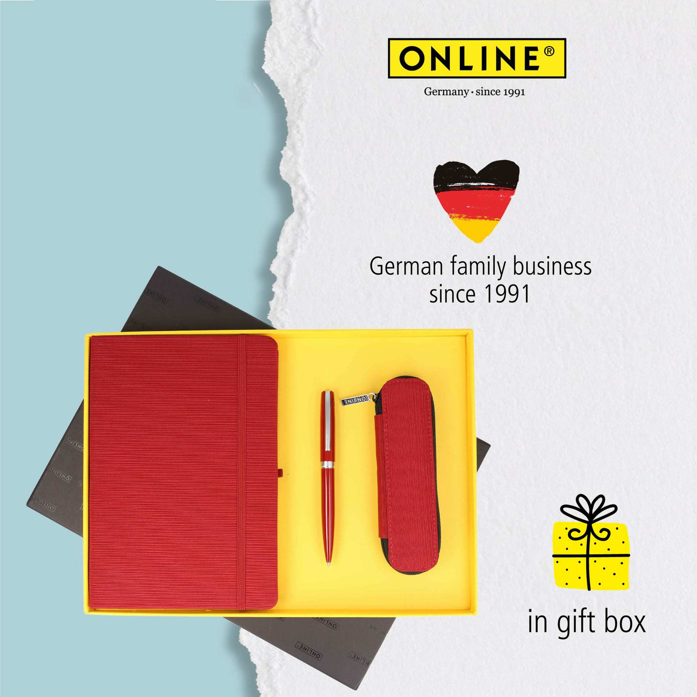 ONLINE Eleganza Notebook Ballpoint and Case Writing Set Red