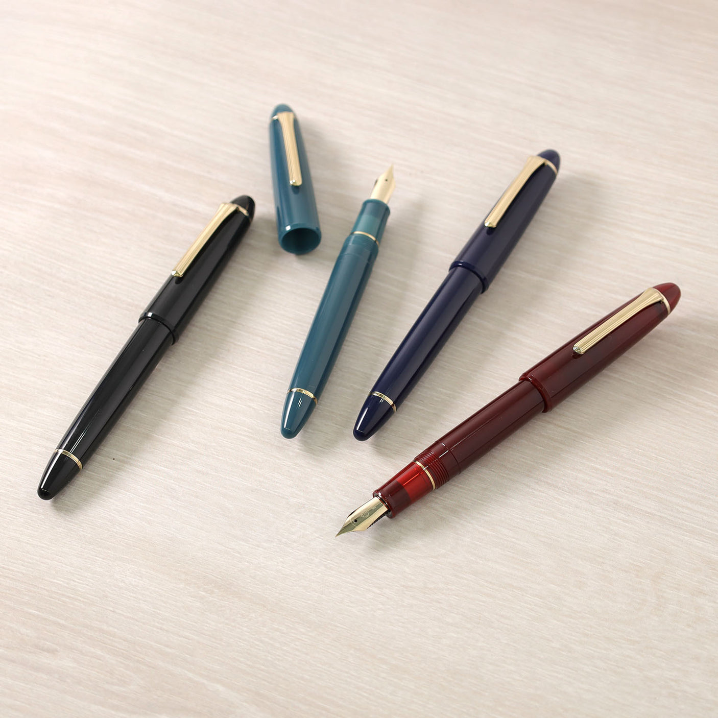 Sailor 1911 Large Casual Fountain Pen Muted Blue with Gold Trim Steel Nib