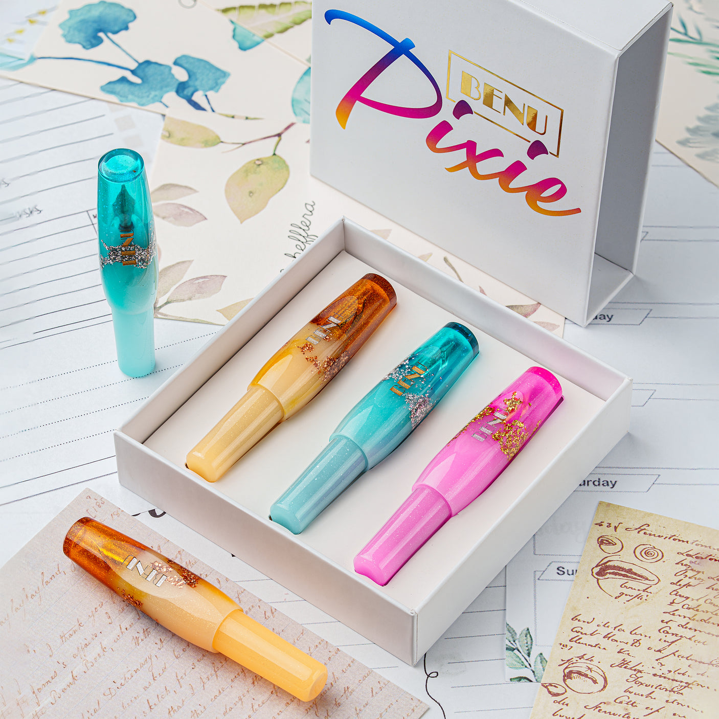 Benu Pixie Pocket Fountain Pen Enchanted Pastels Set of 3