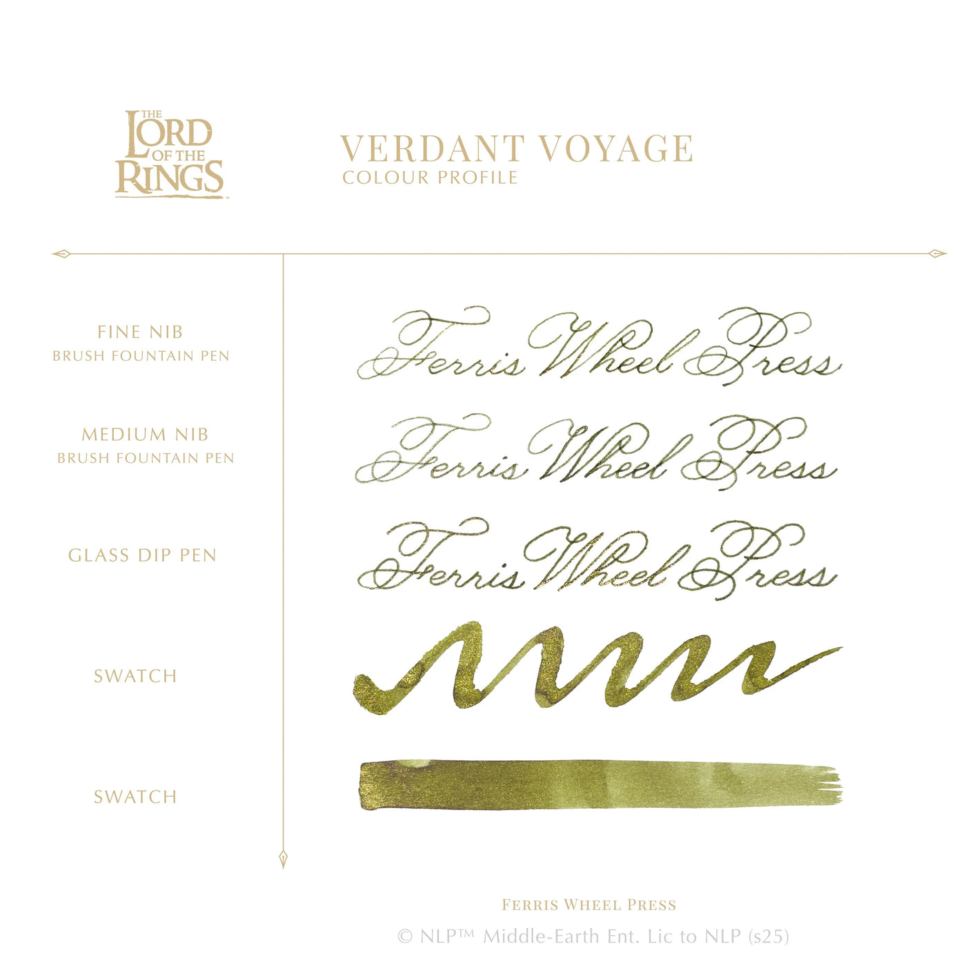 Ferris Wheel Press Lord of the Rings Fountain Pen Ink 28ml Verdant Voyage