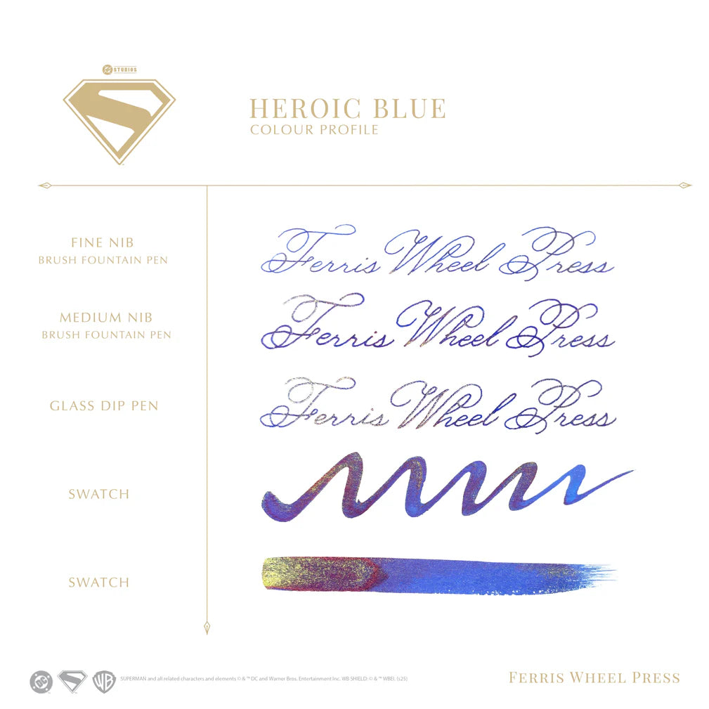 Ferris Wheel Press Superman Fountain Pen Ink 28ml Heroic Blue
