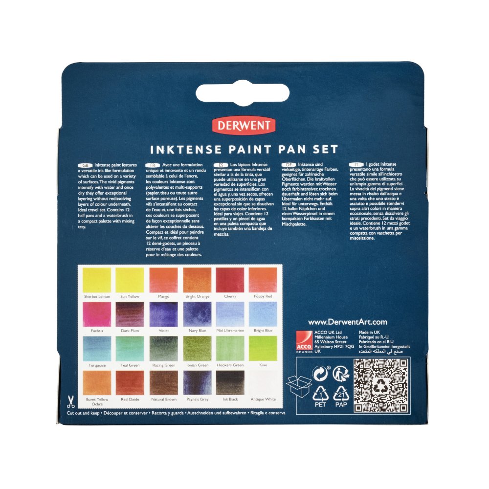Derwent Inktense Paint Pan Set of 24