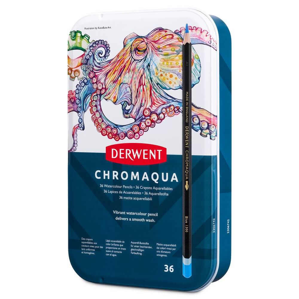 Derwent Chromaqua Watercolour Pencil Tin of 36