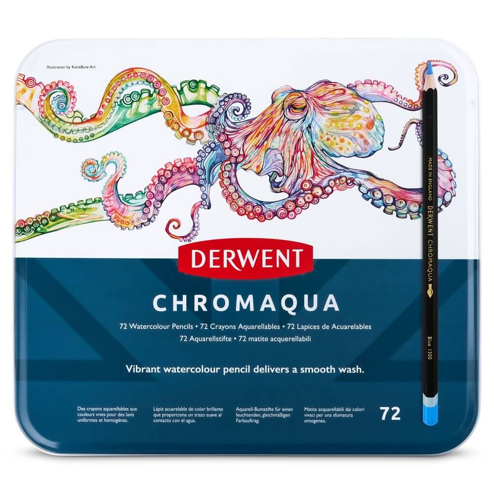 Derwent Chromaqua Watercolour Pencil Tin of 72