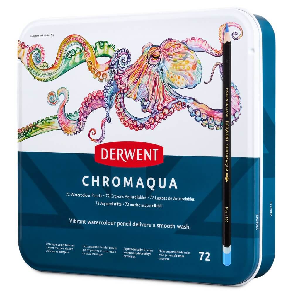 Derwent Chromaqua Watercolour Pencil Tin of 72