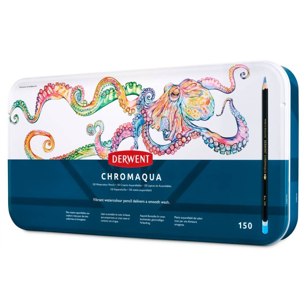 Derwent Chromaqua Watercolour Pencil Tin of 150