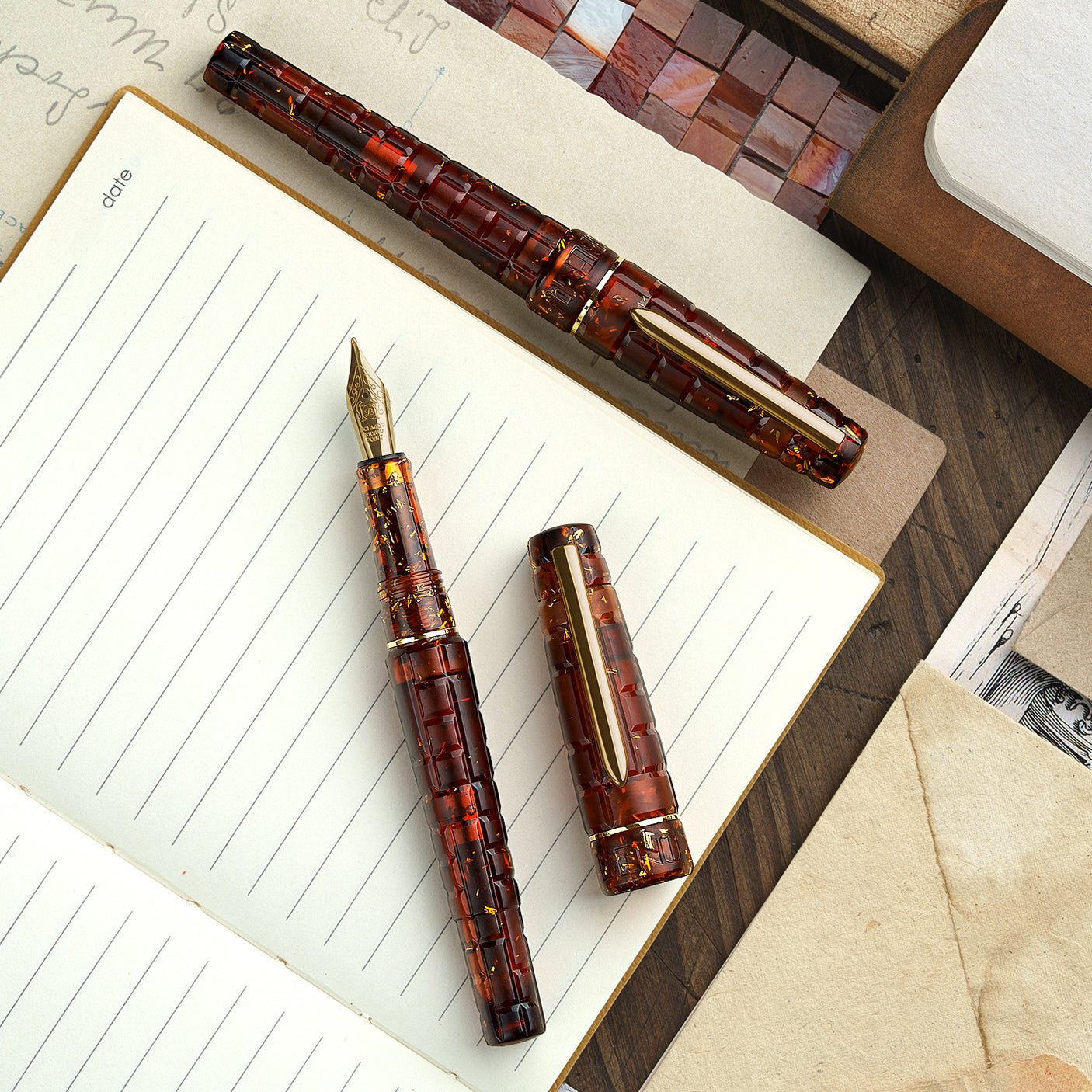 Benu Tessera Fountain Pen Sunstone