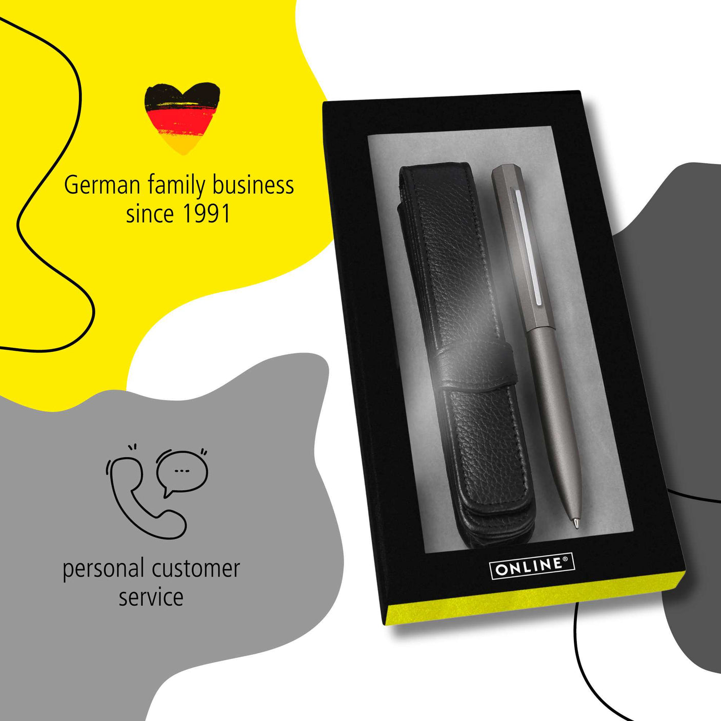 ONLINE Octopen Aluminum Ballpoint and Leather Case Gift Set Grey