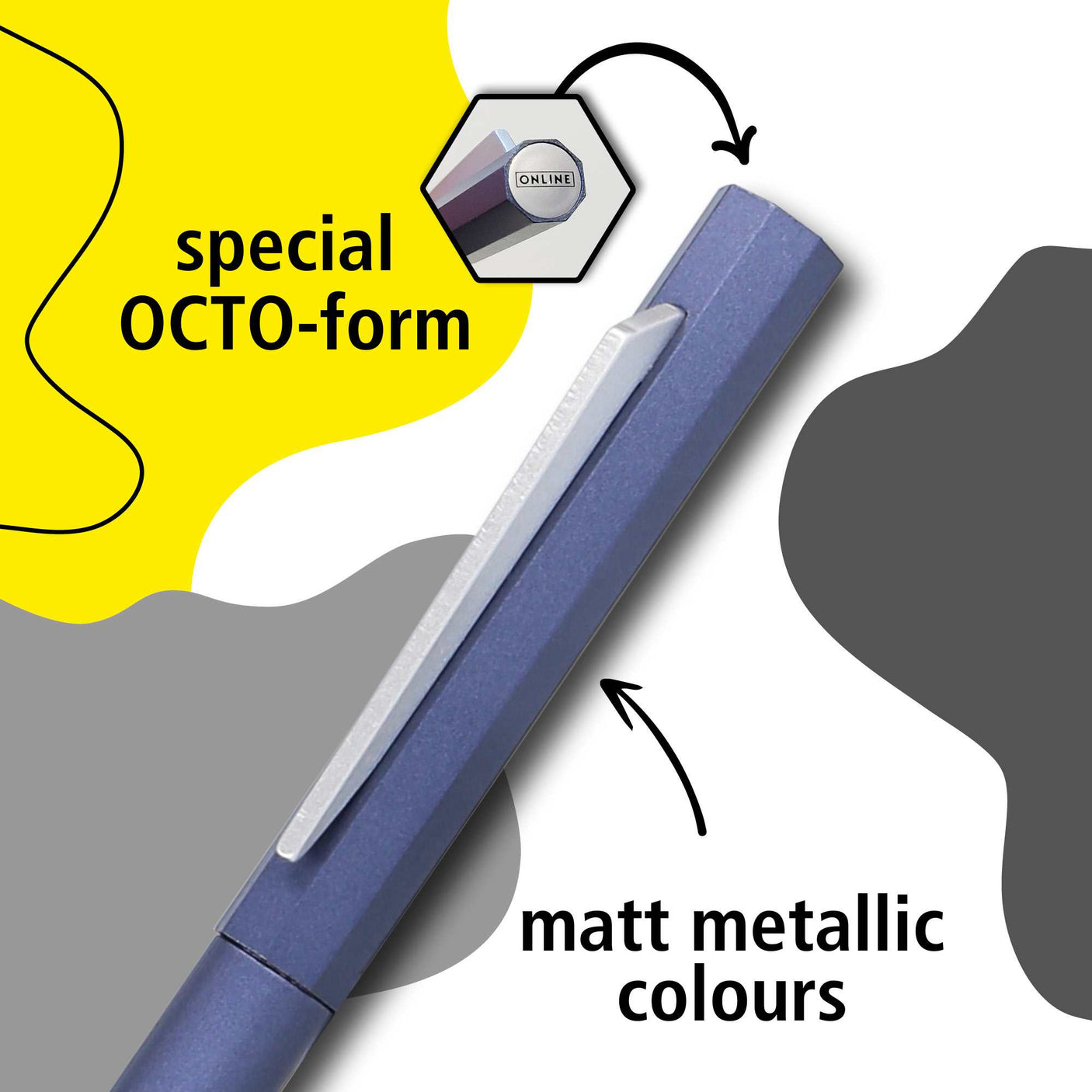 ONLINE Octopen Aluminum Ballpoint and Leather Case Gift Set Blue