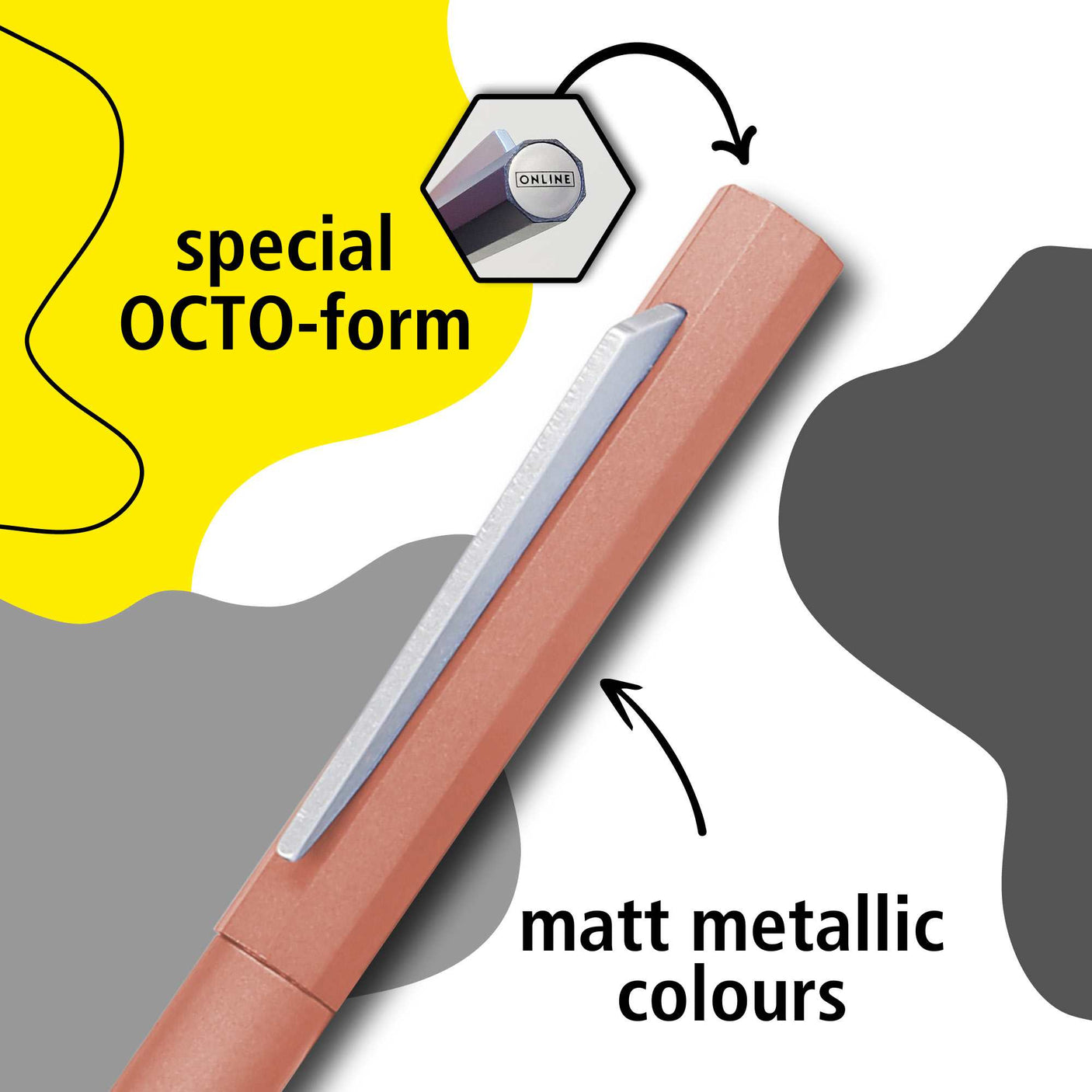 ONLINE Octopen Aluminum Ballpoint and Leather Case Gift Set Rose Gold