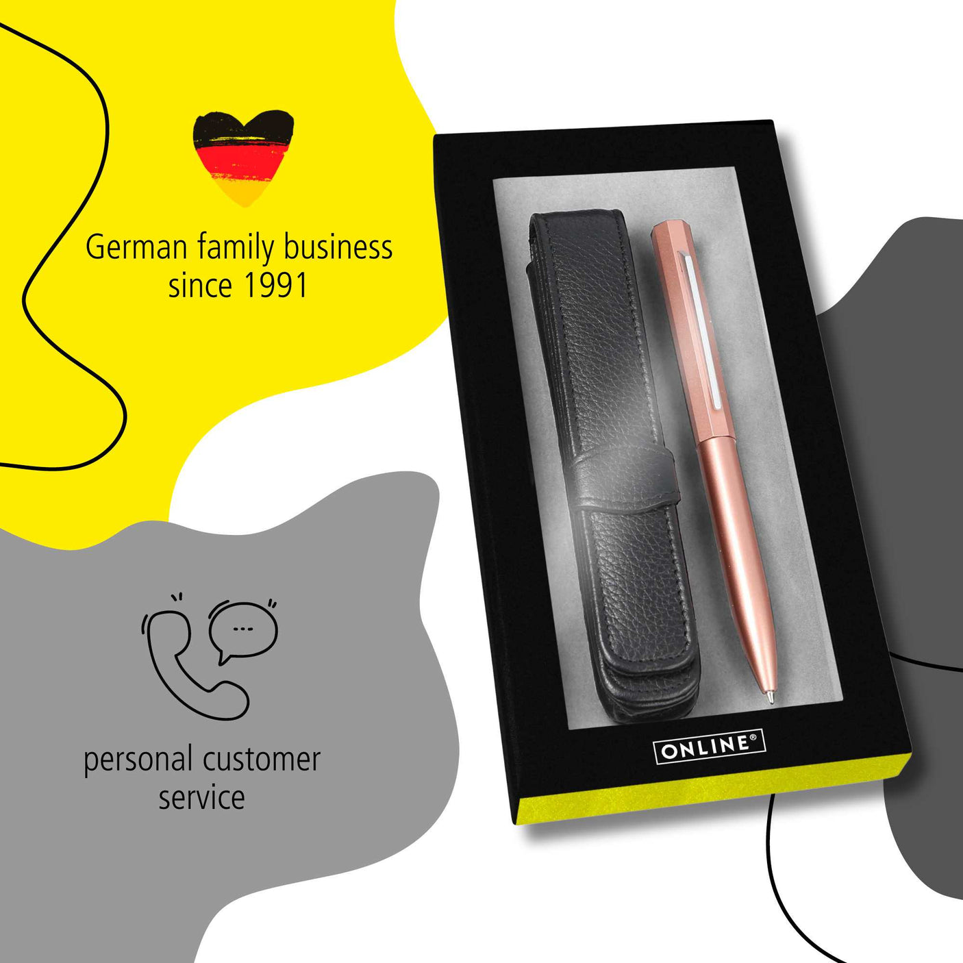 ONLINE Octopen Aluminum Ballpoint and Leather Case Gift Set Rose Gold