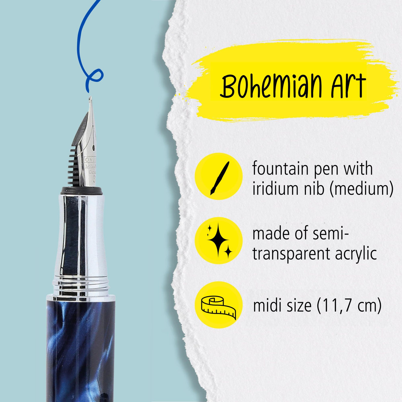 ONLINE Bohemian Art Fountain Pen Blue