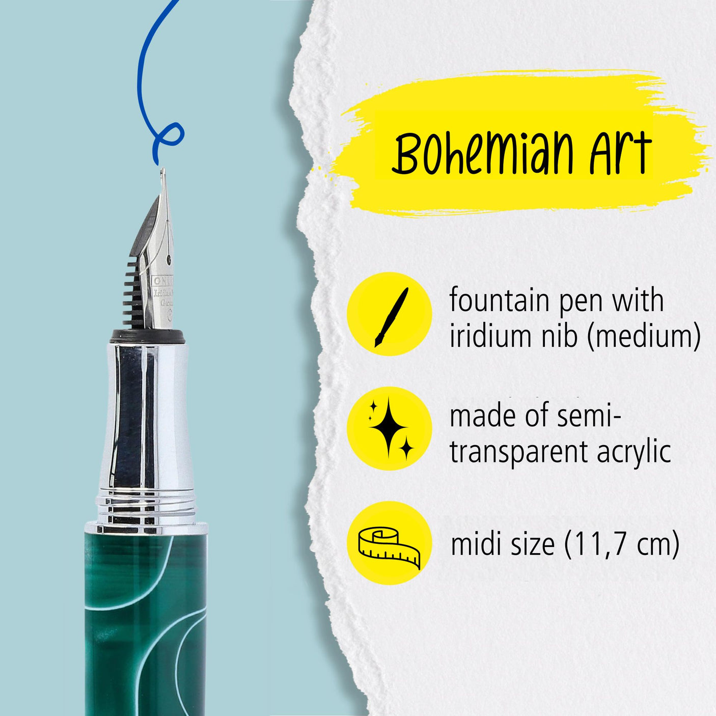 ONLINE Bohemian Art Fountain Pen Green