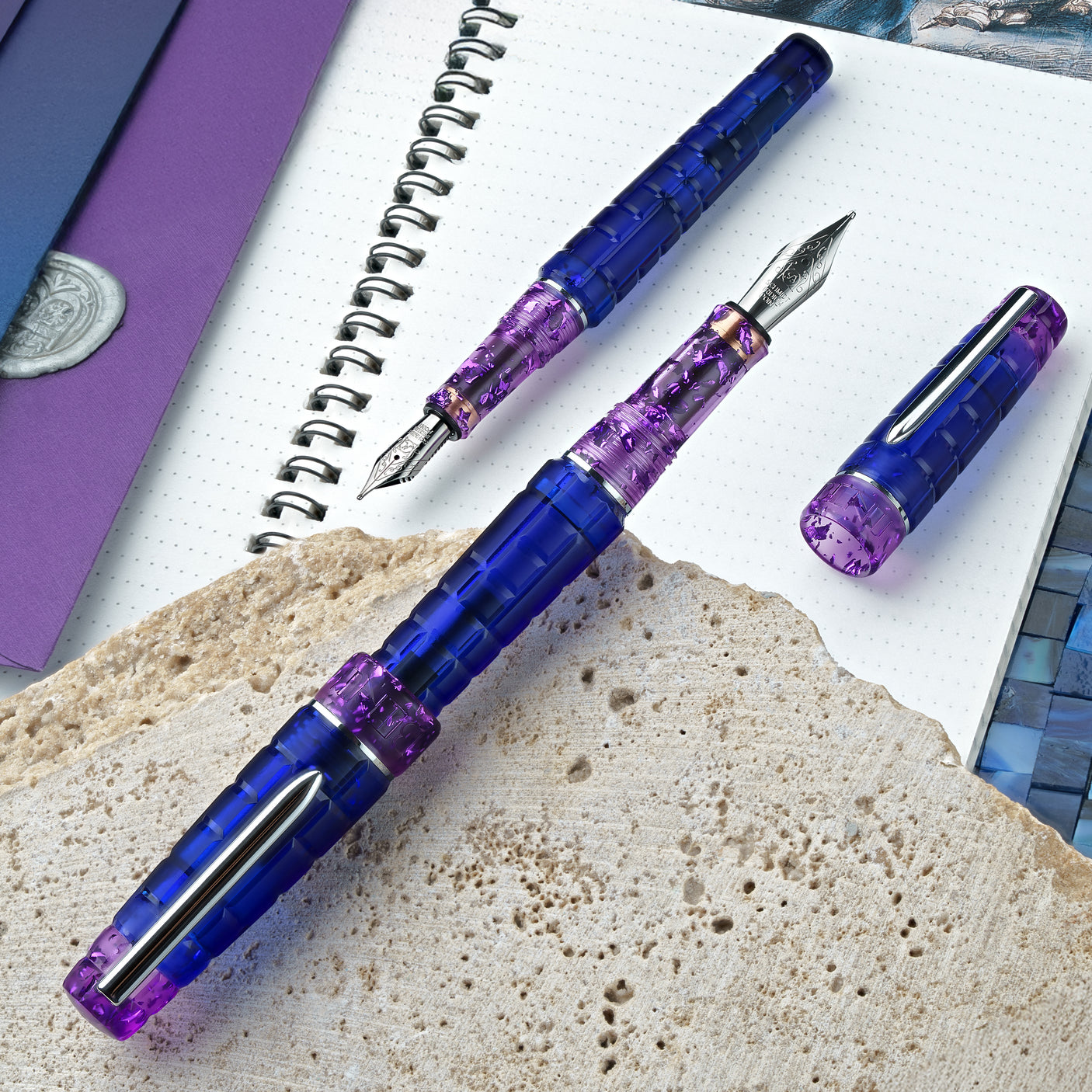 Benu Tessera Fountain Pen Tanzanite