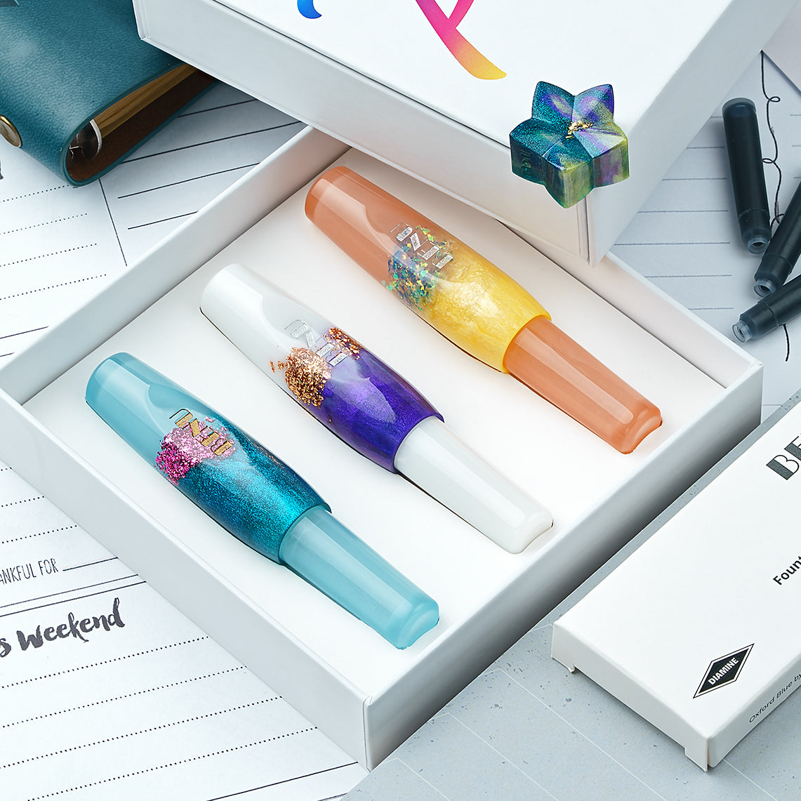 Benu Pixie Pocket Fountain Pen Luminous Haze Set of 3