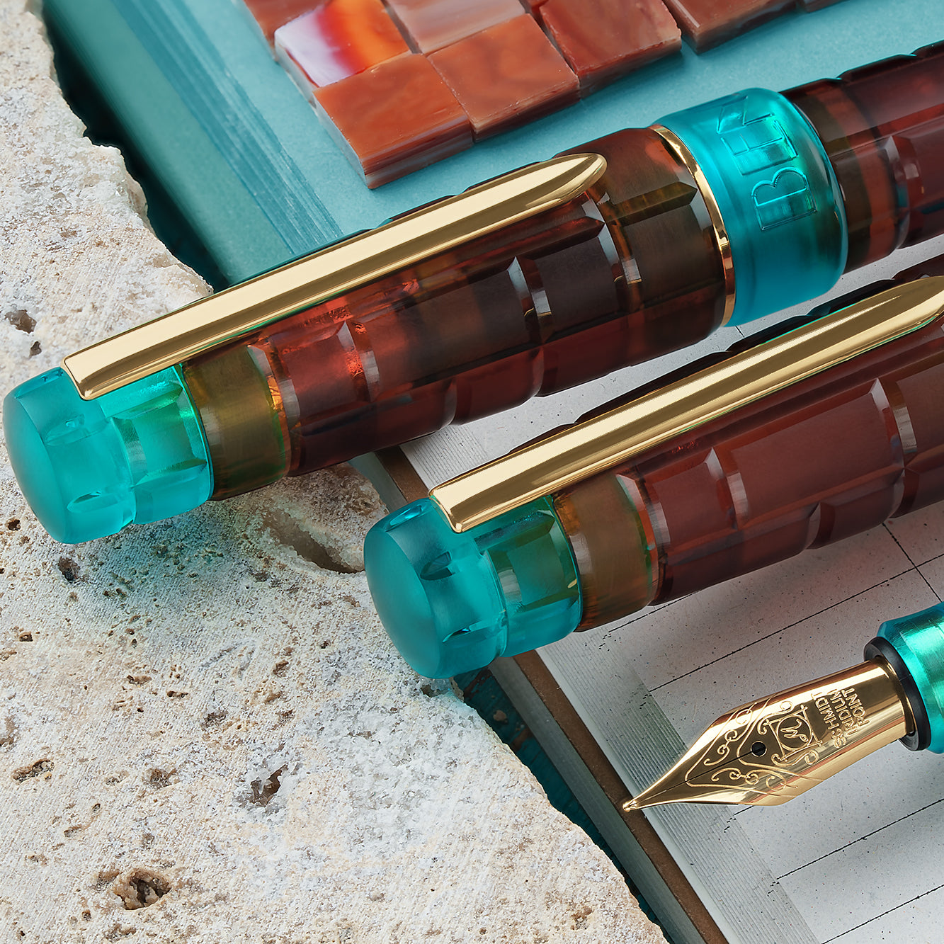 Benu Tessera Fountain Pen Ribbon Turquoise