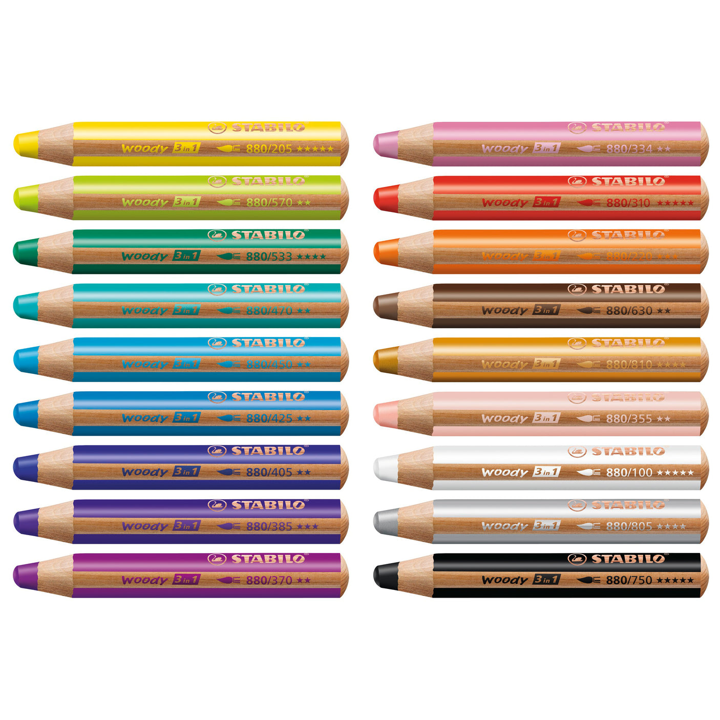 STABILO woody 3-in-1 Pencil Set of 18