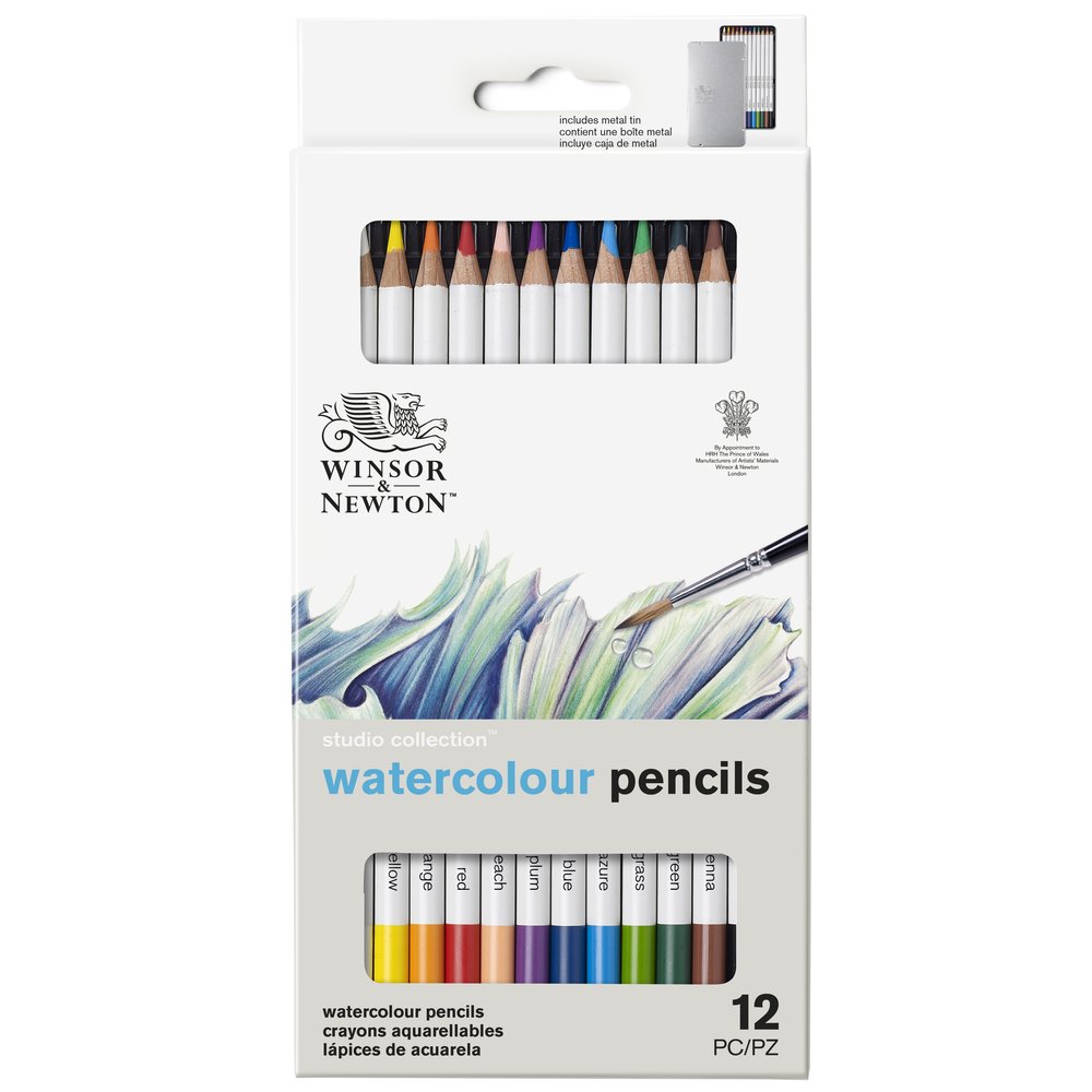 Winsor & Newton Studio Collection Watercolour Pencils Assorted Tin of 12