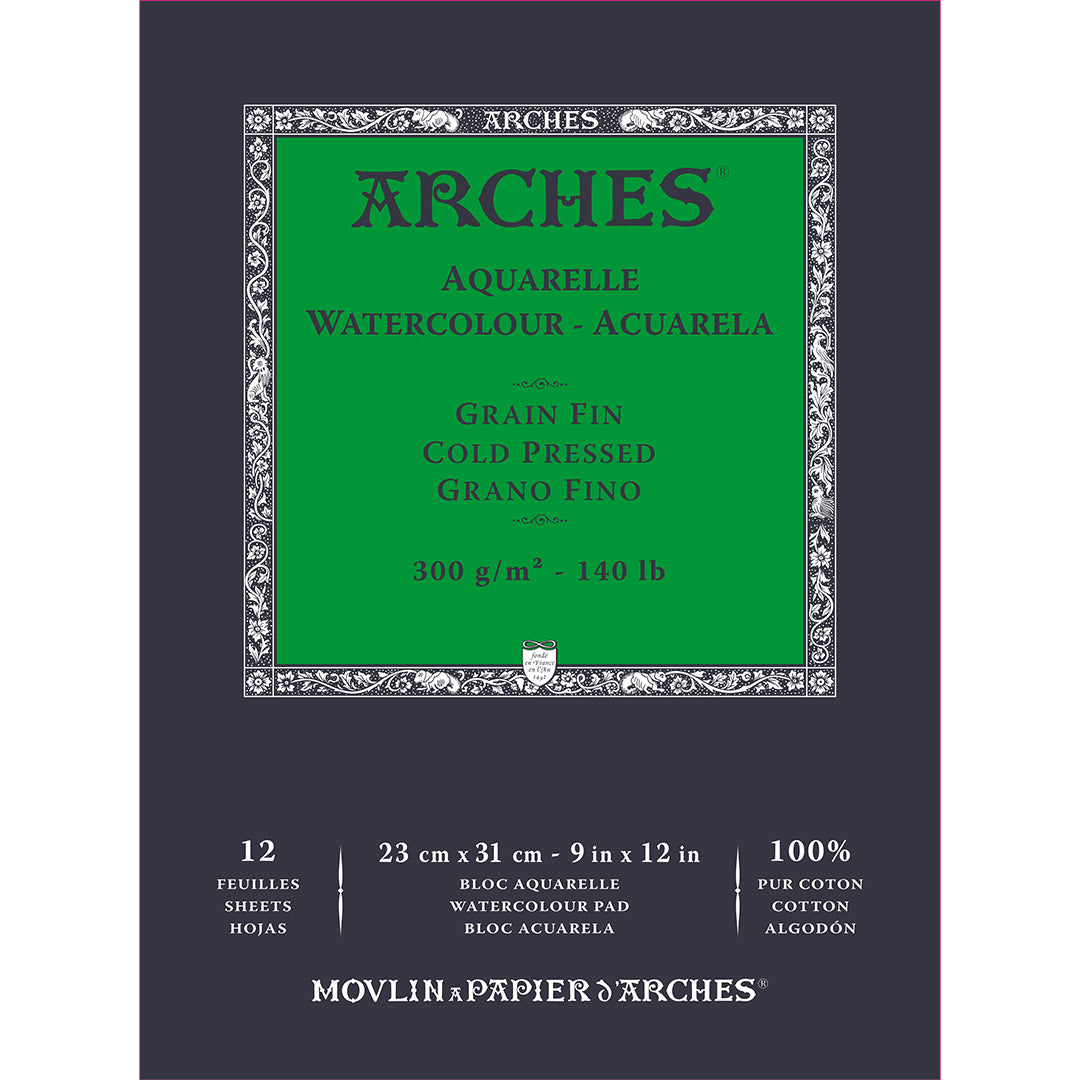 Arches Aquarelle Cold Pressed Pad 23 x 31 Natural White