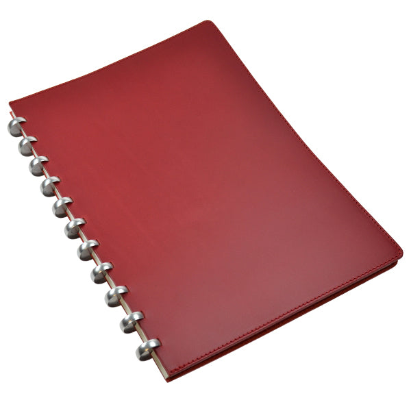 Atoma Pur Disc-Bound Refillable 210 x 297 Notebook Red Leather