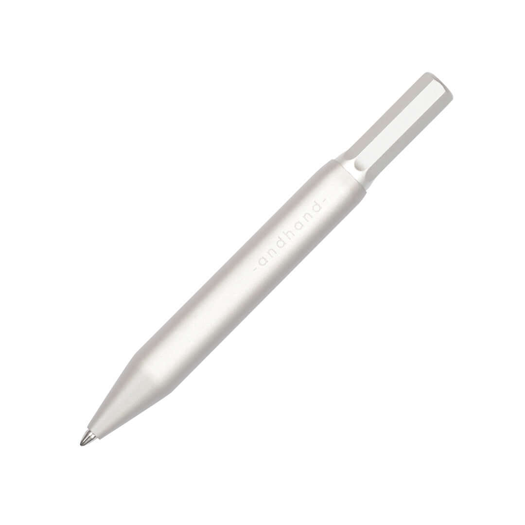 Andhand Method Mini Retractable Ballpoint Pen Silver by Andhand at Cult Pens