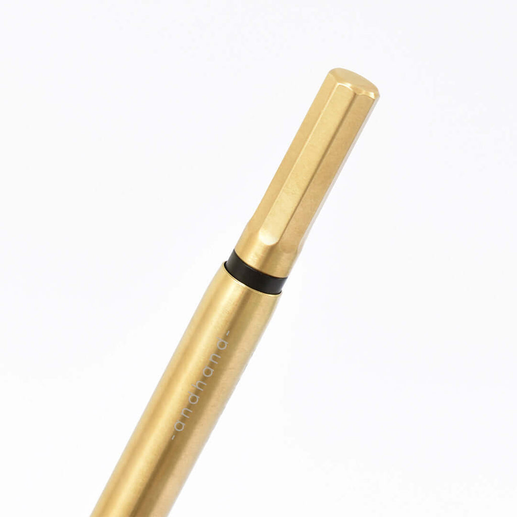 Andhand Method Mini Retractable Ballpoint Pen Brass by Andhand at Cult Pens