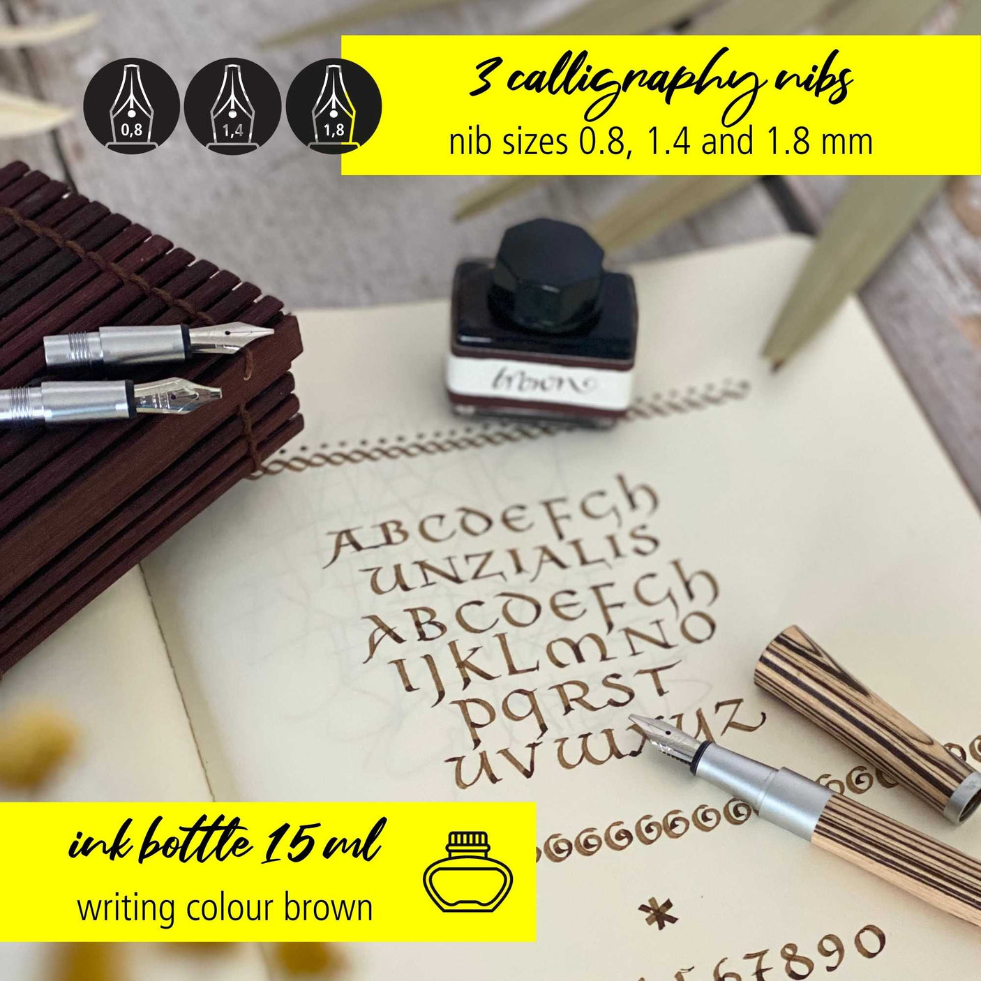 ONLINE Newood Calligraphy Fountain Pen Gift Set Black Wawa Wood