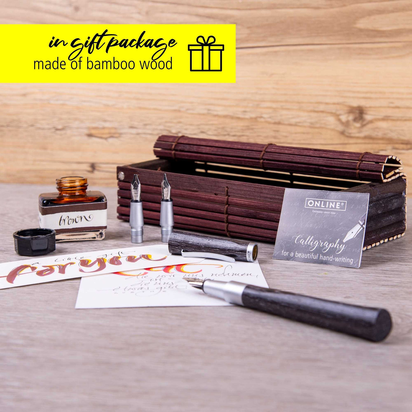 ONLINE Newood Calligraphy Fountain Pen Gift Set Black Wawa Wood