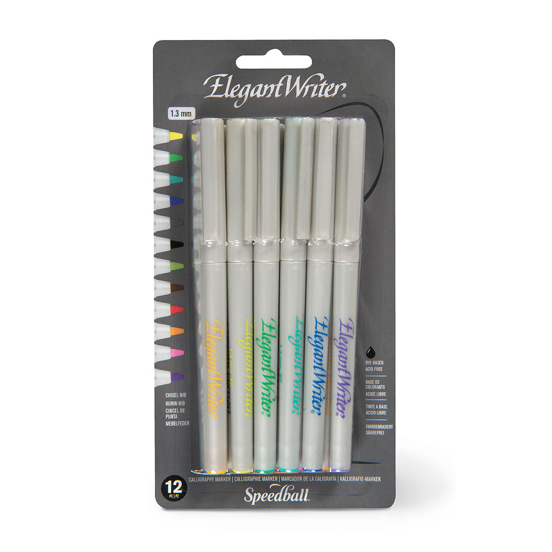 Speedball Elegant Writer Calligraphy Marker Set of 12 Assorted