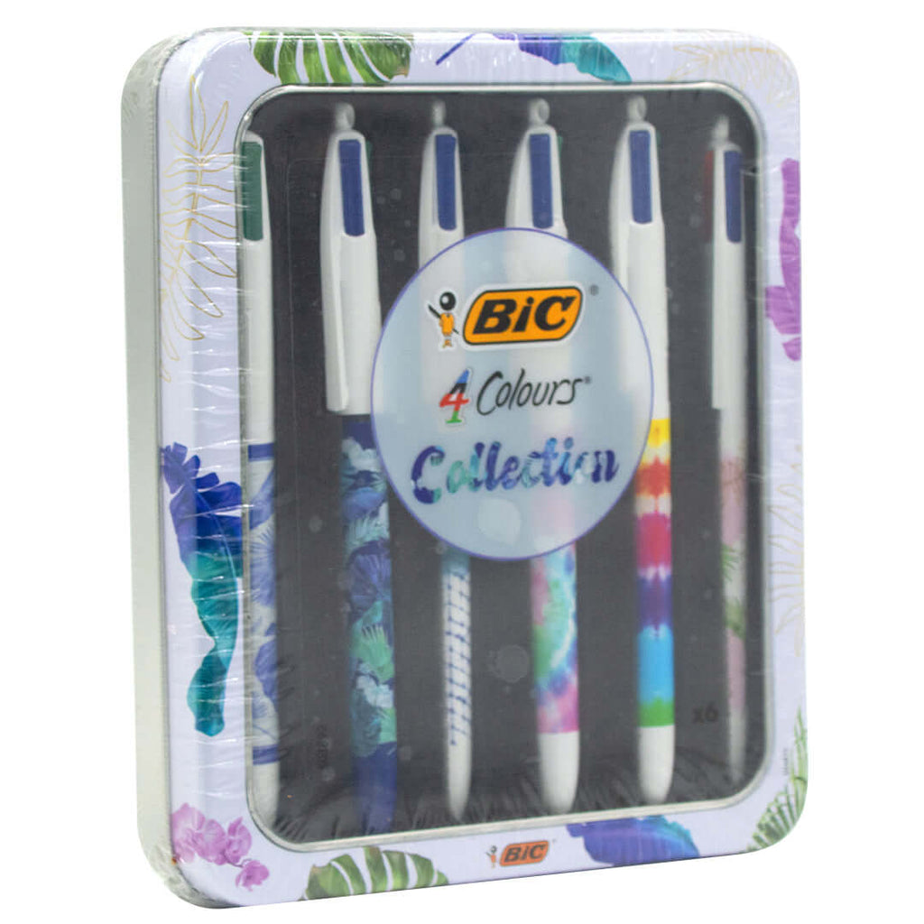 BIC 4-Colour Ballpoint Pen Mega Case Assorted Set of 6 by BIC at Cult Pens