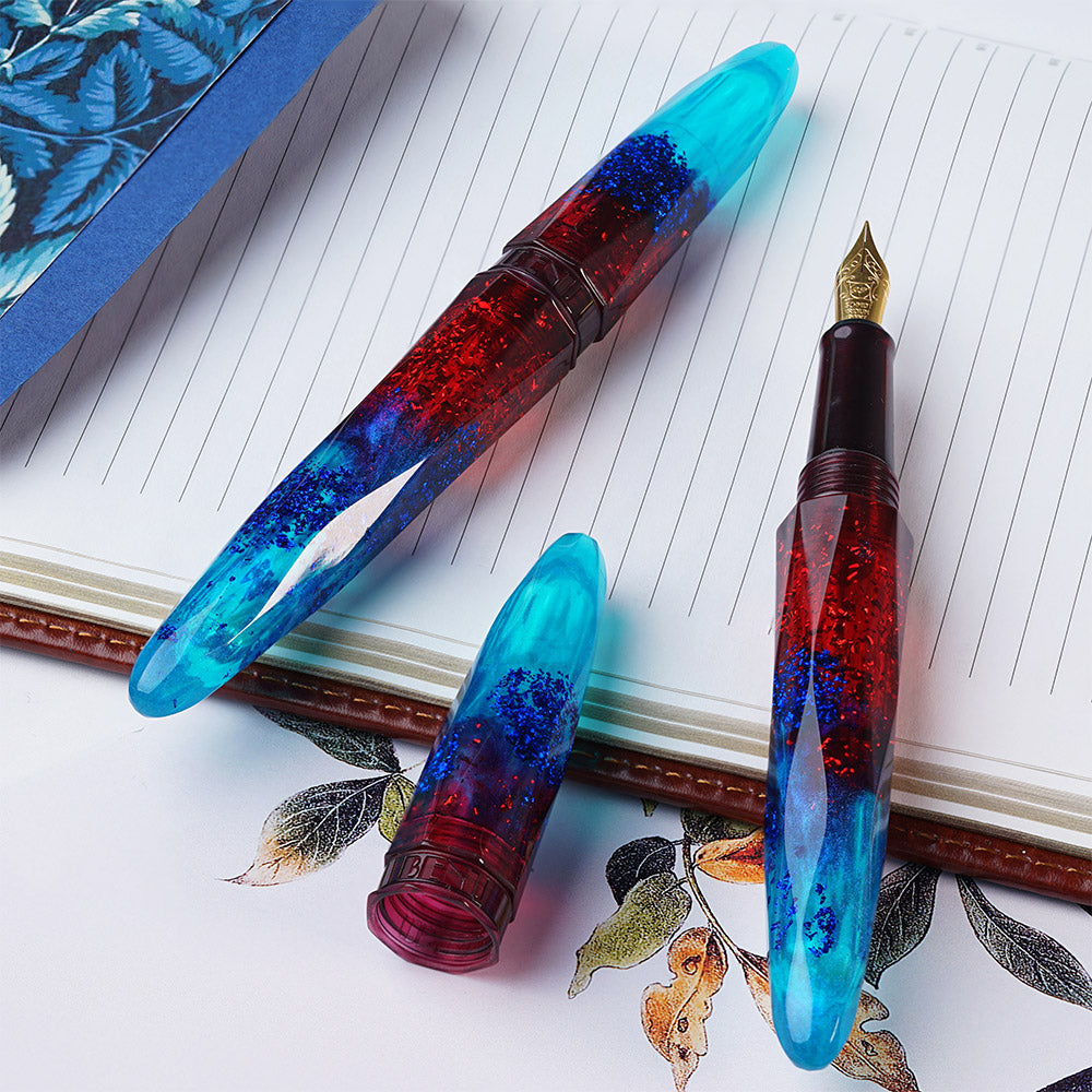 Benu Briolette Fountain Pen Fiery Azure