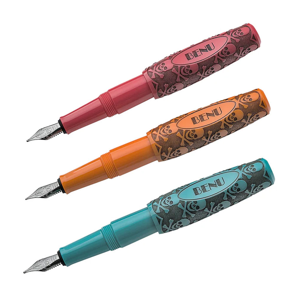 Benu Pixie Pocket Fountain Pen Jolly Roger Vintage Set of 3