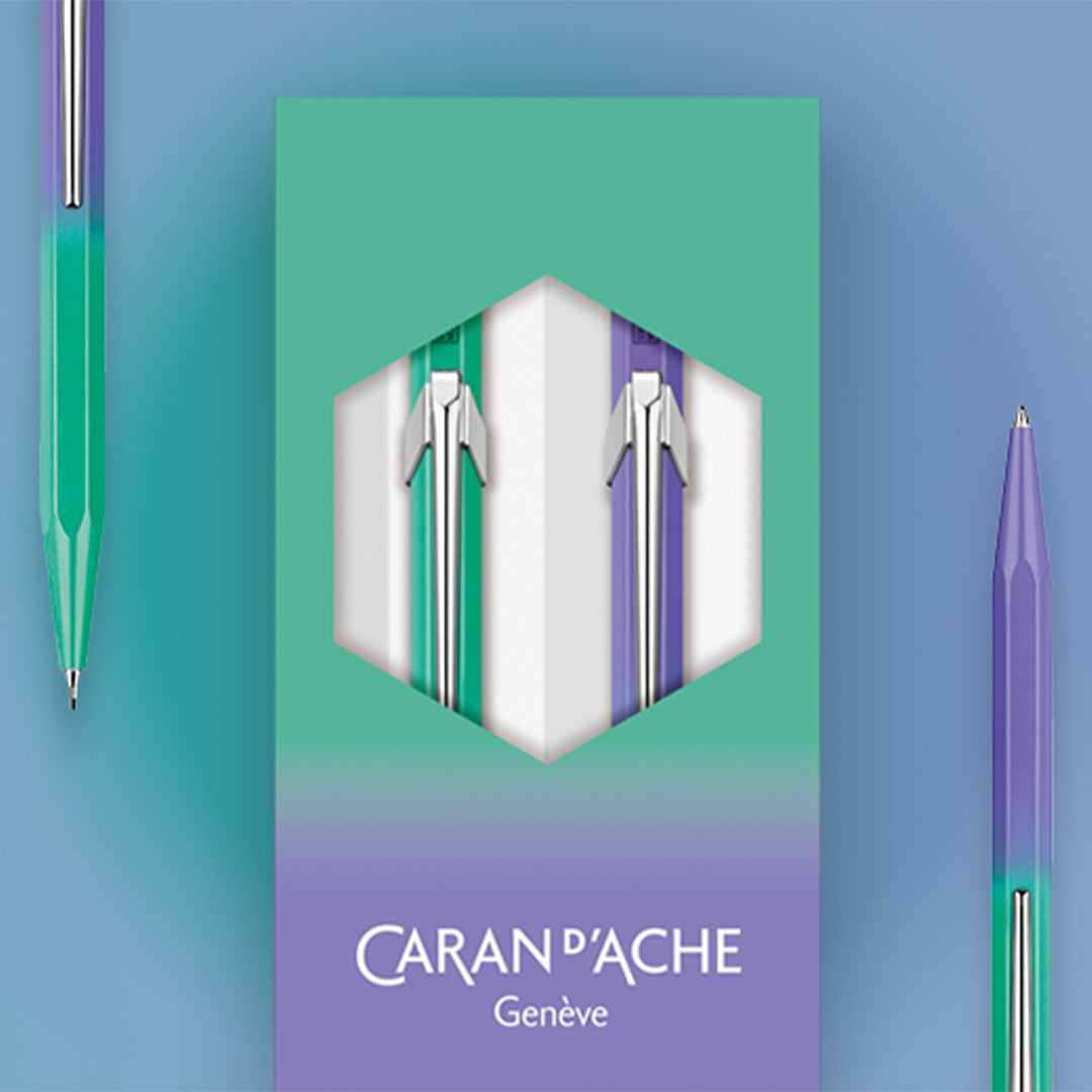 Caran d'Ache 849 Ballpoint Pen & 844 Mechanical Pencil 0.5mm Borealis Set