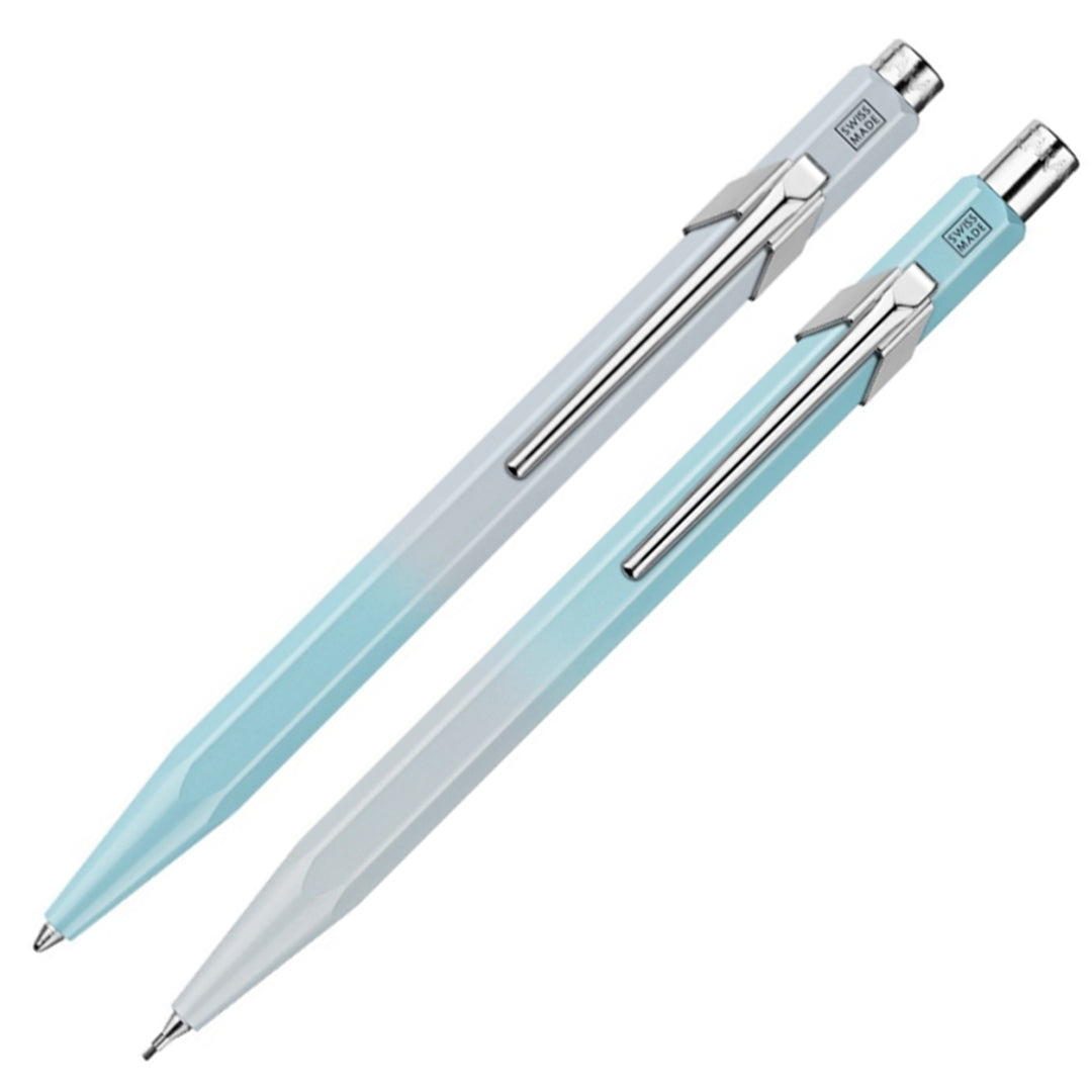 Caran d'Ache Special Edition 849 Ballpoint Pen & 844 Mechanical Pencil 0.5 mm Set Blue Lagoon