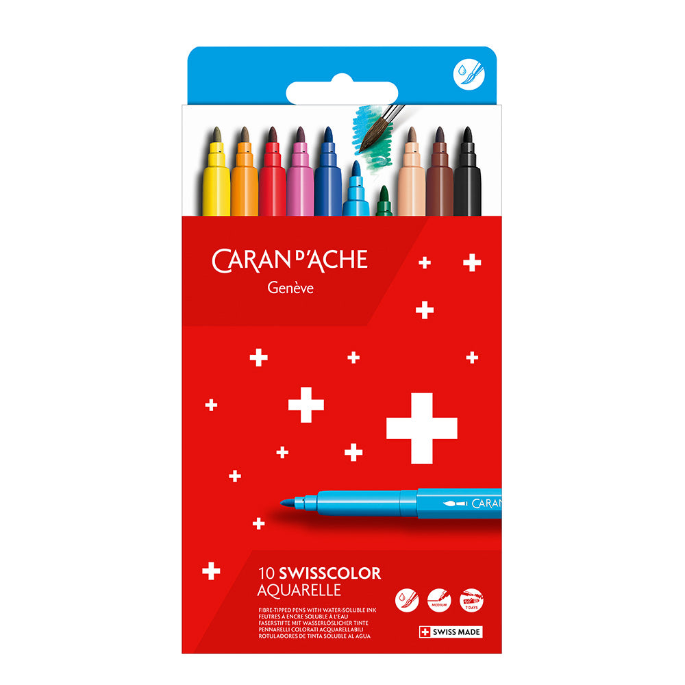 Caran d'Ache Swisscolor Fibre-Tipped Pens Wallet of 10