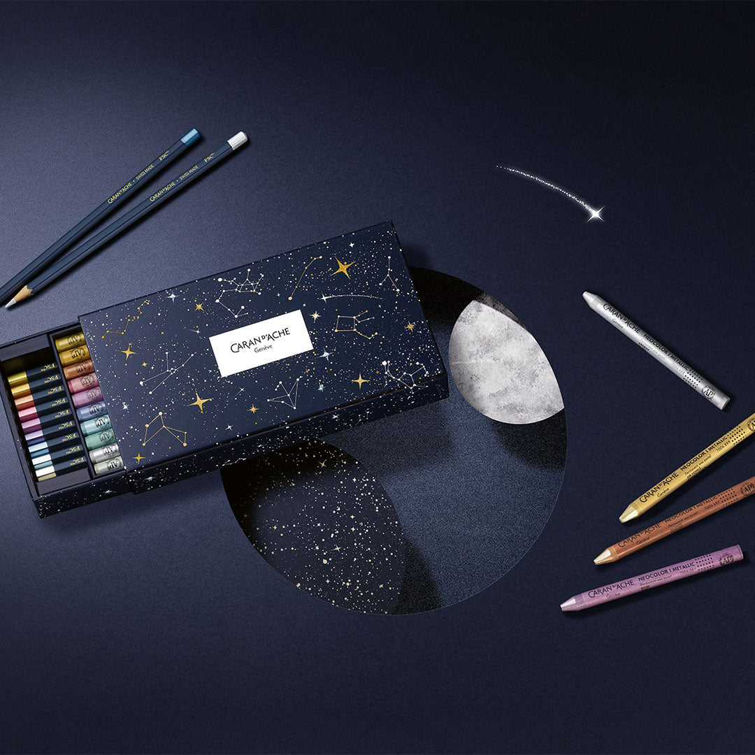 Caran d'Ache 20 Pencil Mixed Media Set Cosmic Blue