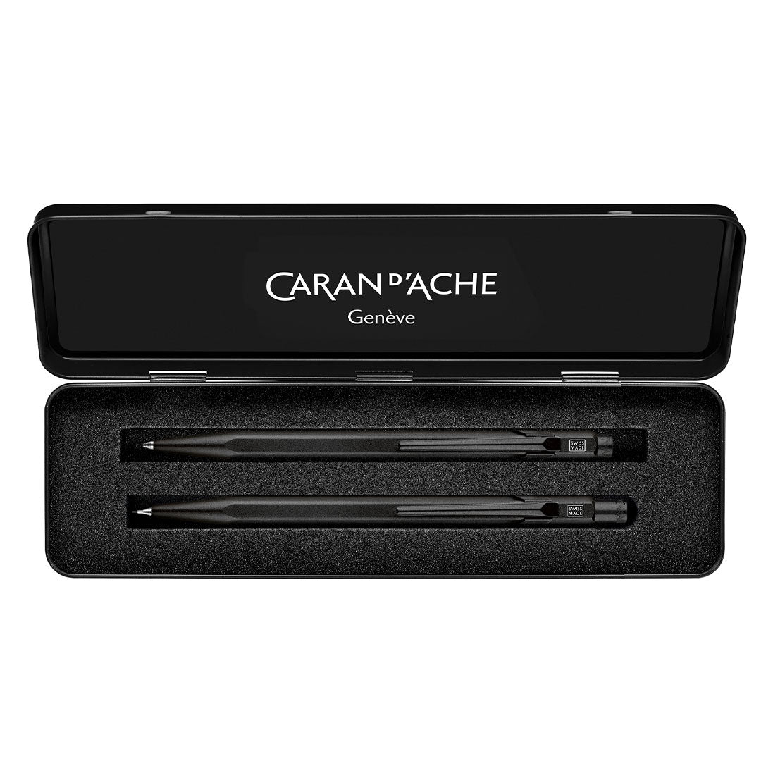 Caran d'Ache 849 Ballpoint Pen & 849 Mechanical Pencil 0.7 mm Set Black Code