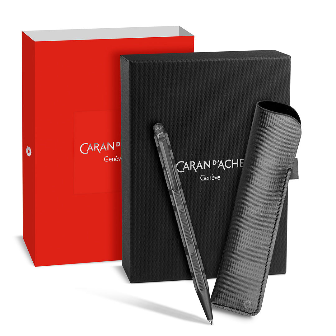 Caran d'Ache Ecridor Ballpoint Pen and Pen Case Black Lines