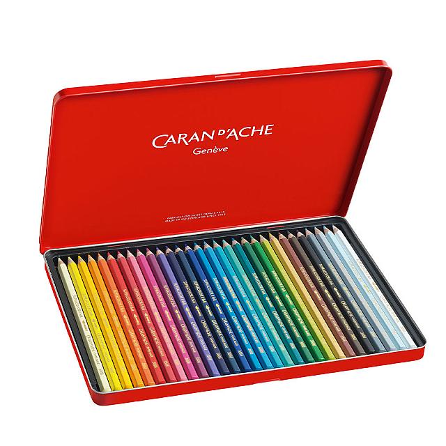 Caran d'Ache Supracolor Water Soluble Pencils Assorted Tin of 30 by Caran d'Ache at Cult Pens