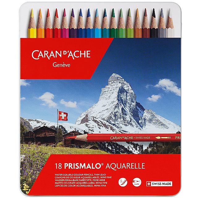 Caran d'Ache Prismalo Colouring Pencils Tin of 18 by Caran d'Ache at Cult Pens