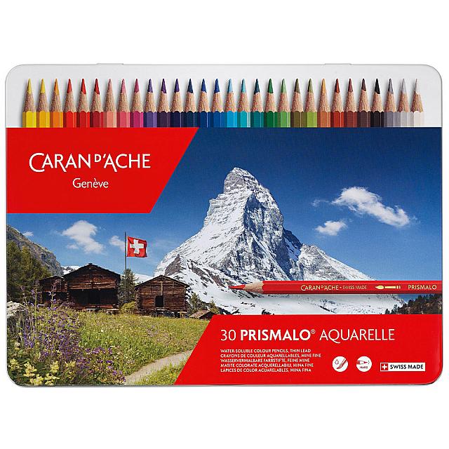 Caran d'Ache Prismalo Colouring Pencils Tin of 30 by Caran d'Ache at Cult Pens