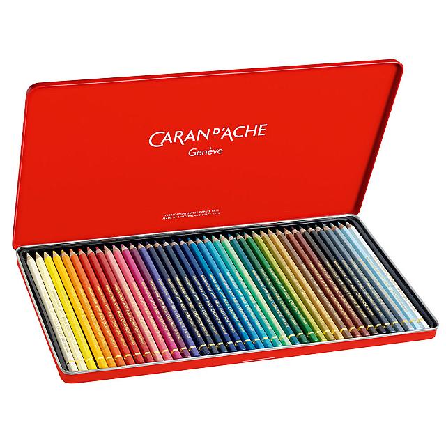 Caran d'Ache Pablo Artists Permanent Colour Pencil Assorted Tin of 40 by Caran d'Ache at Cult Pens