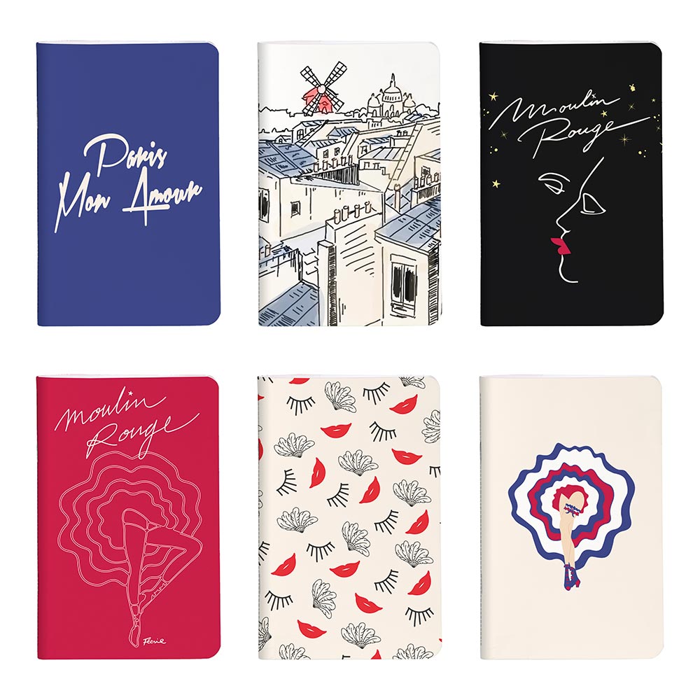 Clairefontaine Moulin Rouge Stapled Notebook Sewn On Spine 75x12cm